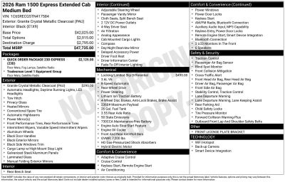 2026 RAM Ram 1500 RAM 1500 EXPRESS QUAD CAB 4X2 6'4' BOX