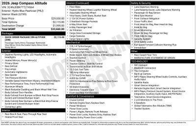 2026 Jeep Compass COMPASS LATITUDE ALTITUDE 4X4