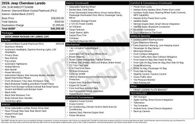 2026 Jeep Cherokee CHEROKEE LAREDO 4X4