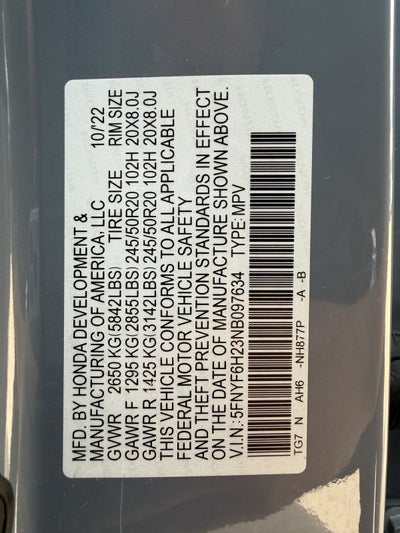 2022 Honda Pilot Special Edition