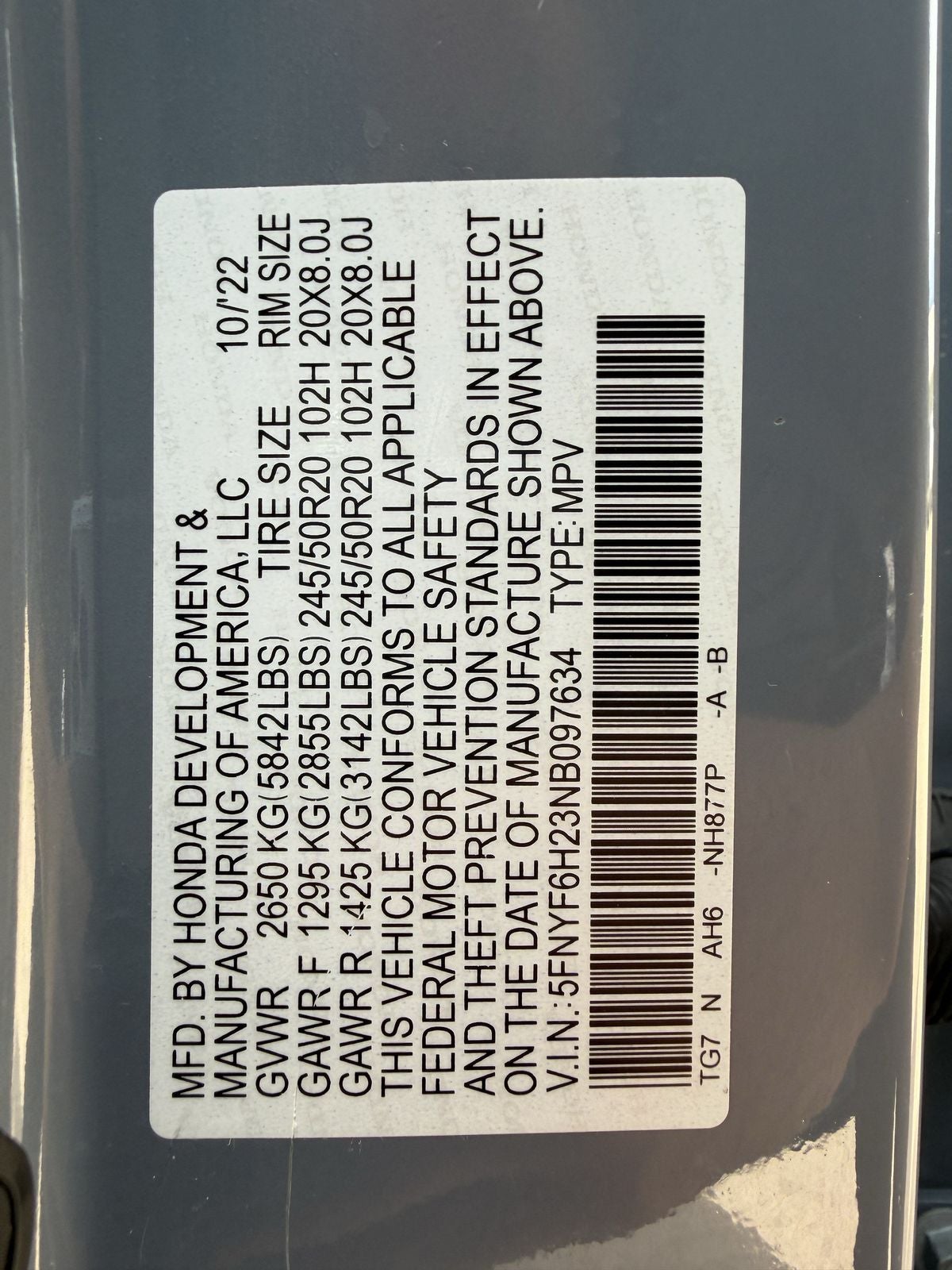 2022 Honda Pilot Special Edition