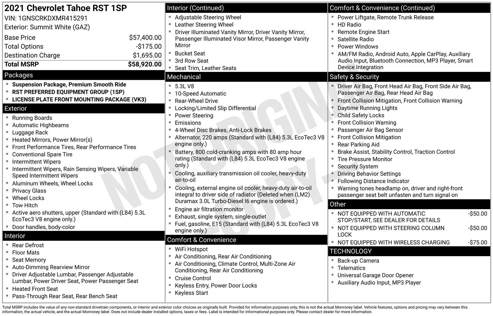 2021 Chevrolet Tahoe RST