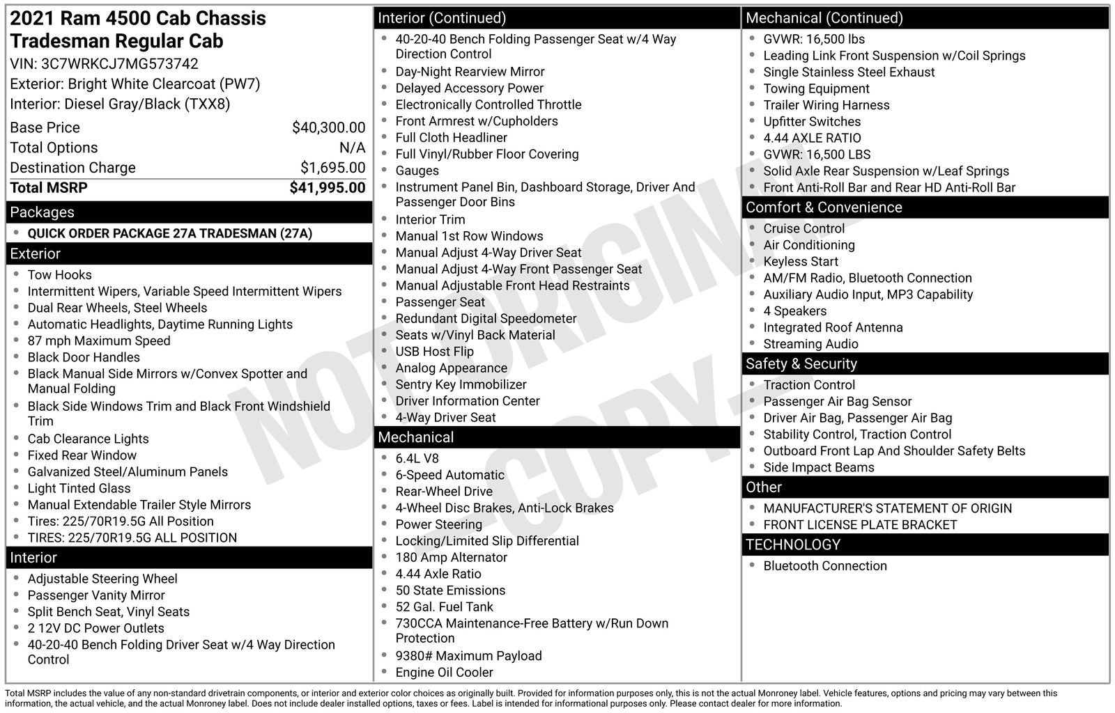 2021 RAM 4500HD Tradesman