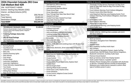 2026 Chevrolet Colorado ZR2