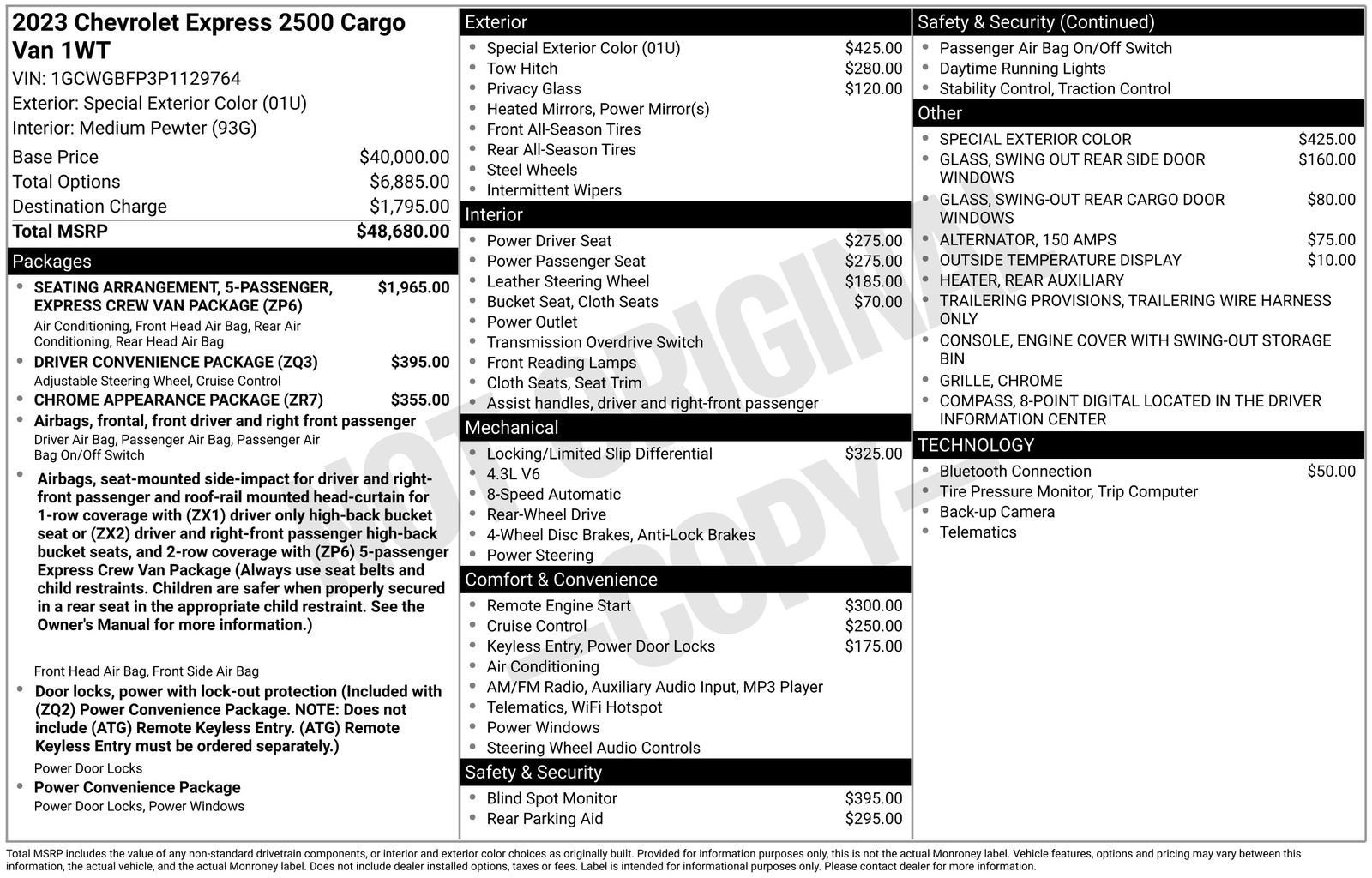 2023 Chevrolet Express Cargo 2500 WT
