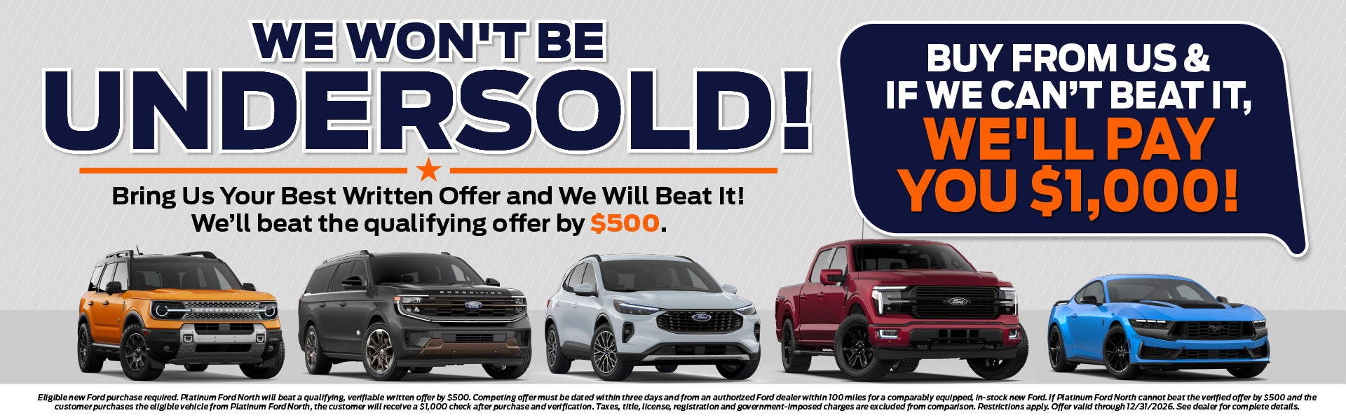 We won't be undersold!