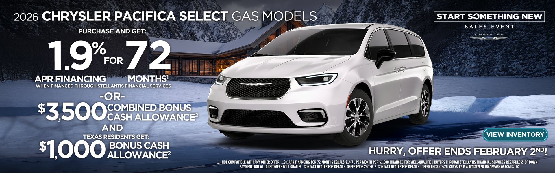 2026 Chrysler Pacifica Gas Models!